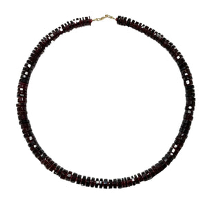 Garnet Heishi Necklace With Spacers