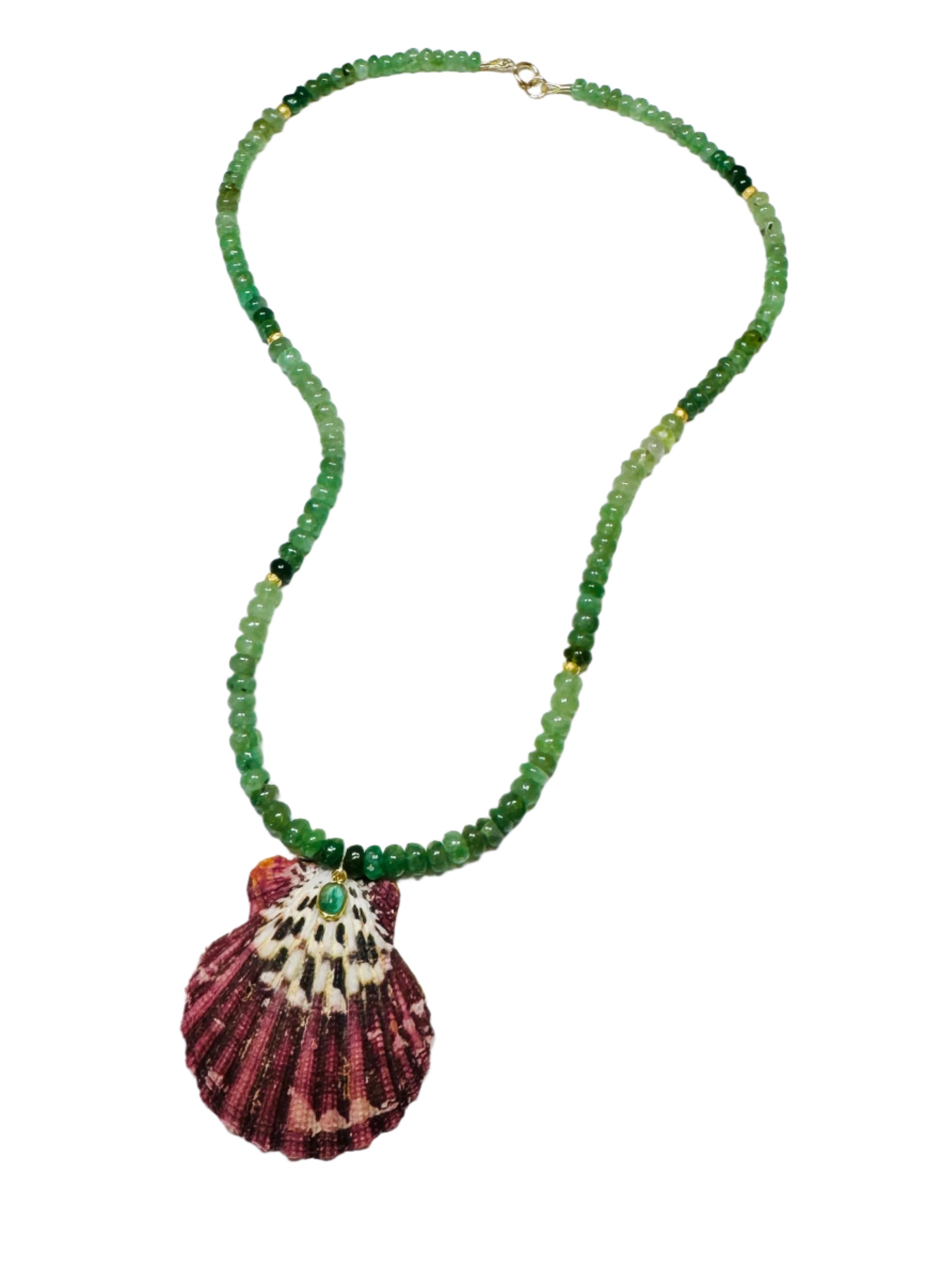 OTM Exclusive: Chrysoprase Necklace With Shell Pendant