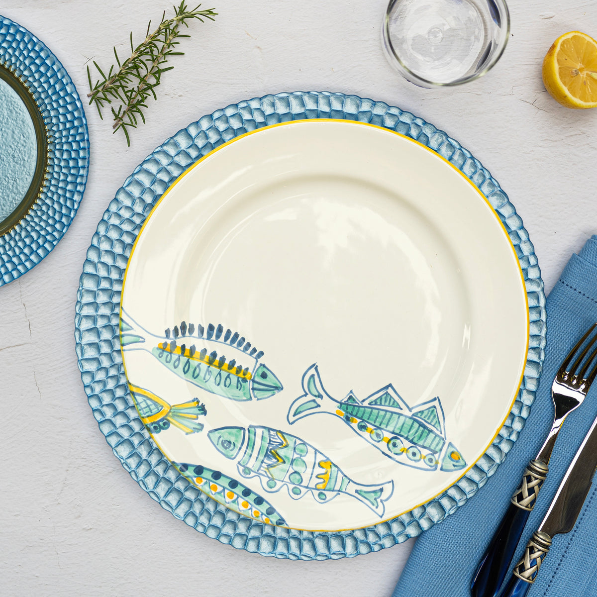 Elba's Fish Dinner Plate in Multi