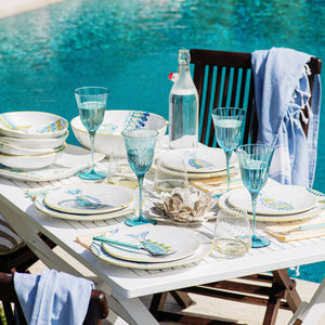 Elba's Fish Lined Fin Salad Plate in Multi