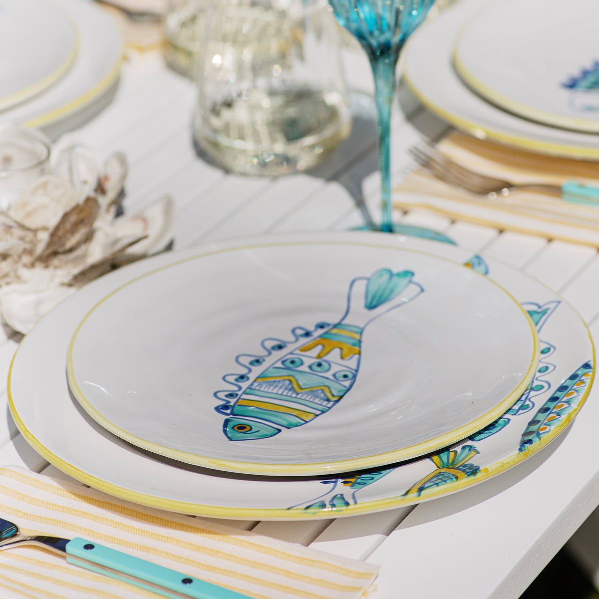 Elba's Fish Waved Fin Salad Plate in Multi