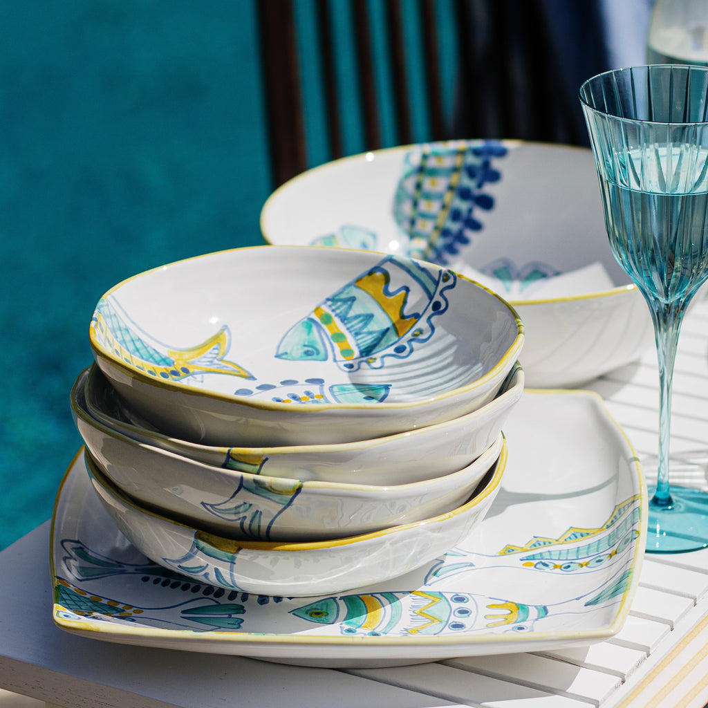 Elba's Fish Square Platter in Multi