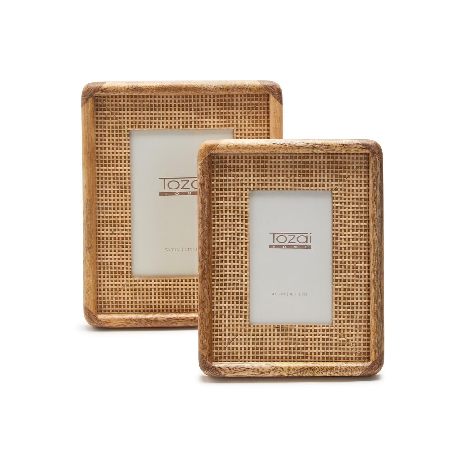 Cane Photo Frame, Set of 2