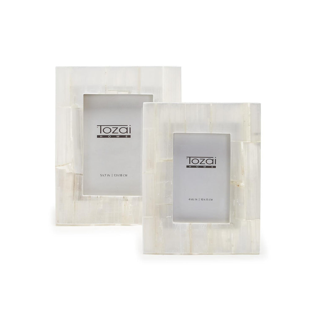 Selenite Photo Frame, Set of 2