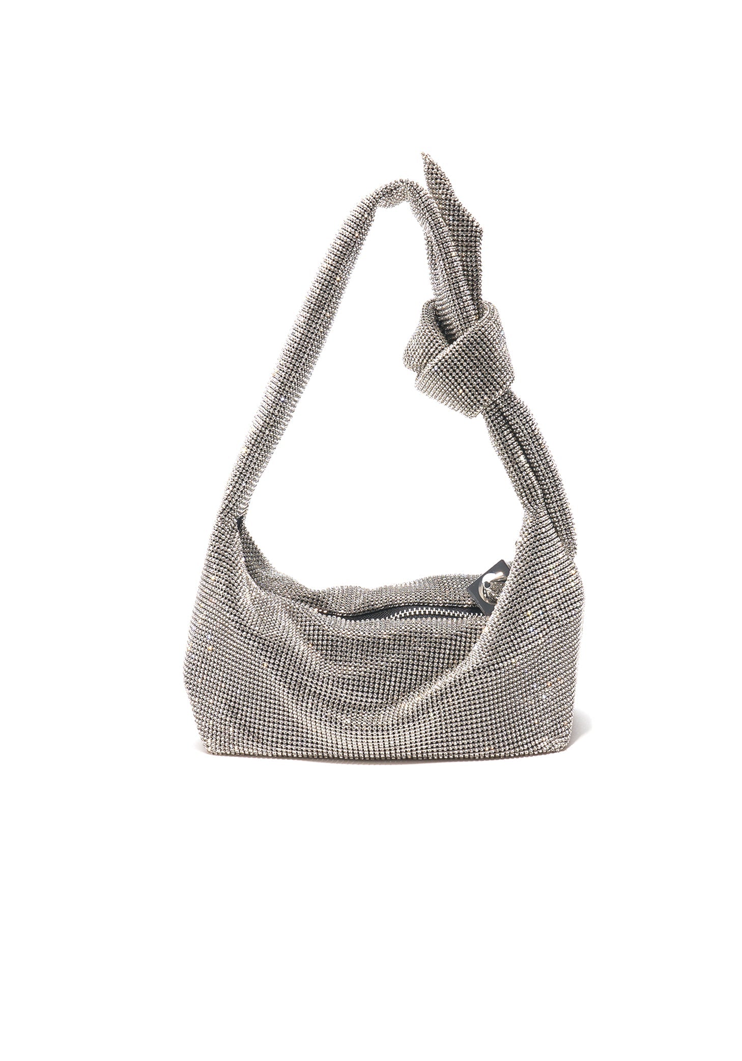 Waverly Silver Rhinestone Mesh Bag