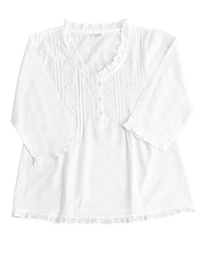 Caroline Embroidered White Cotton Pajamas