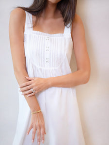 Everly White Cotton Nightgown