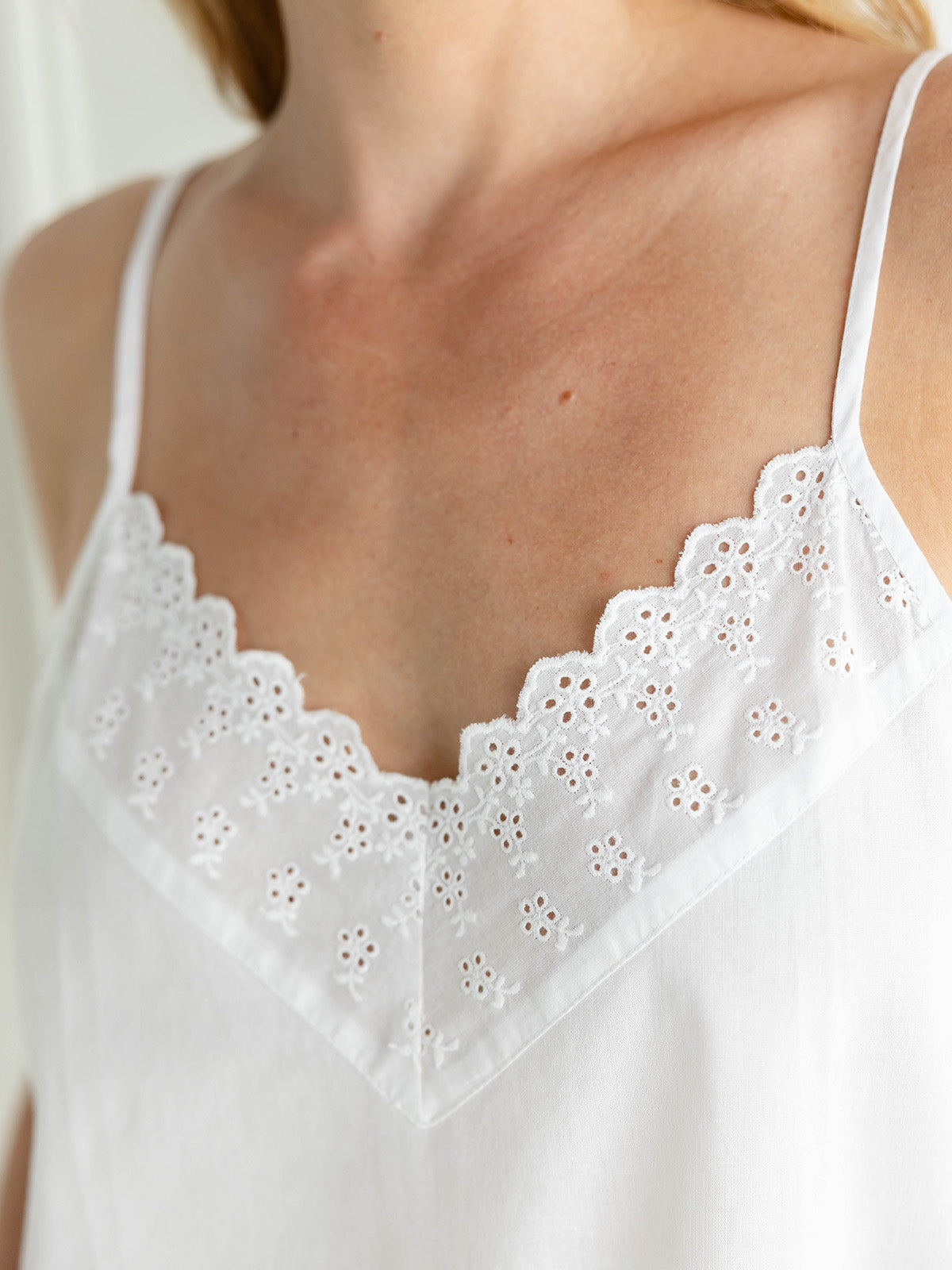 Celine White Cotton Nightgown