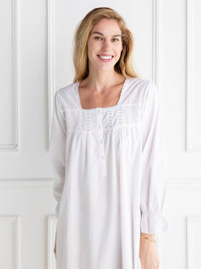 Tessa White Cotton Nightgown