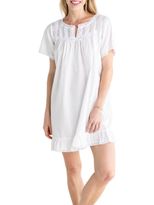 Margaret White Cotton Nightgown