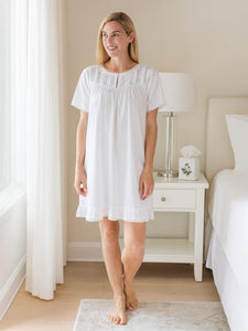 Margaret White Cotton Nightgown