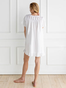 white cotton pajama dress White Cotton Nightgowns