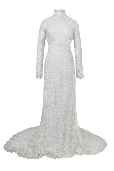 Elia- Long Sleeve Open Back Lace Wedding Dres XXXL