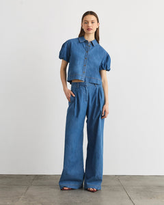 Elza Top in Medium Indigo Blue