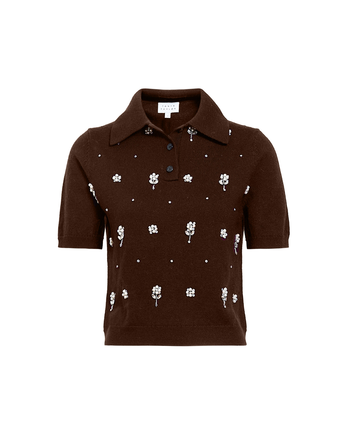 Camilla Embroidered Knit Top in Blackberry