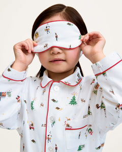 Kid's Twill Sleep Mask in Holiday Town