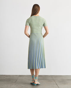 Emilia Knit Dress in Powder Blue Multi