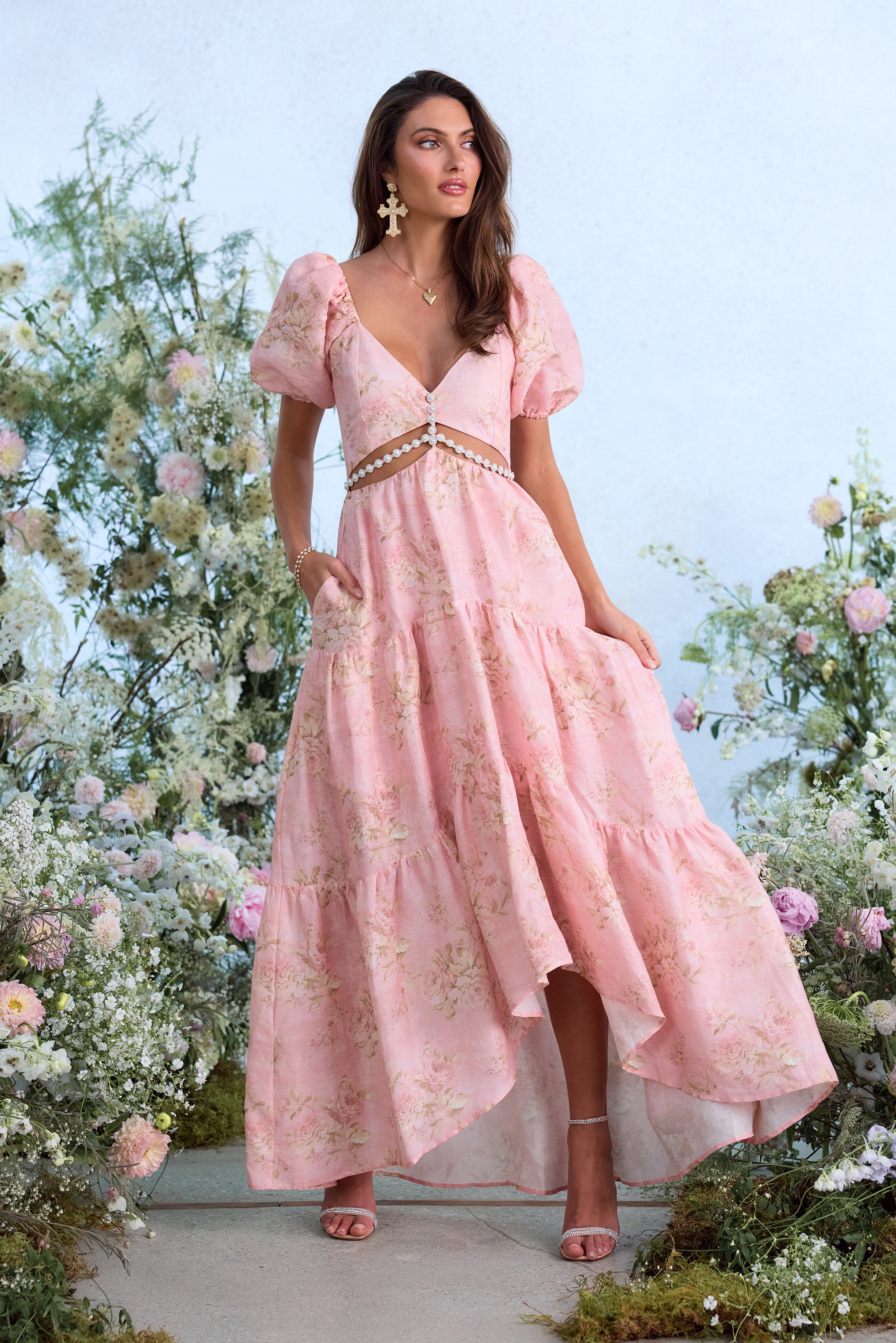 ★FLOWOOM★ Emma Dress(4color) The Emma Dress in Light Pink Tapestry Rose | Over The Moon