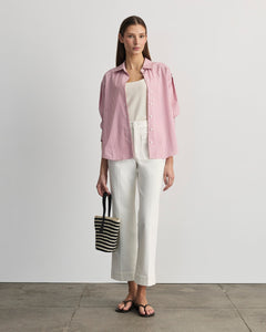 Emmy Top in Vintage Rose & Optic White