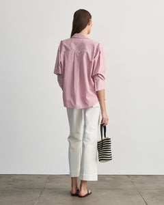 Emmy Top in Vintage Rose & Optic White