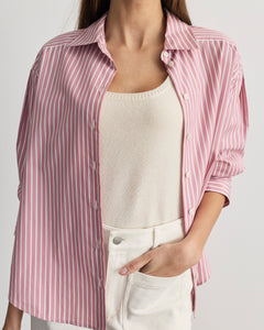 Emmy Top in Vintage Rose & Optic White