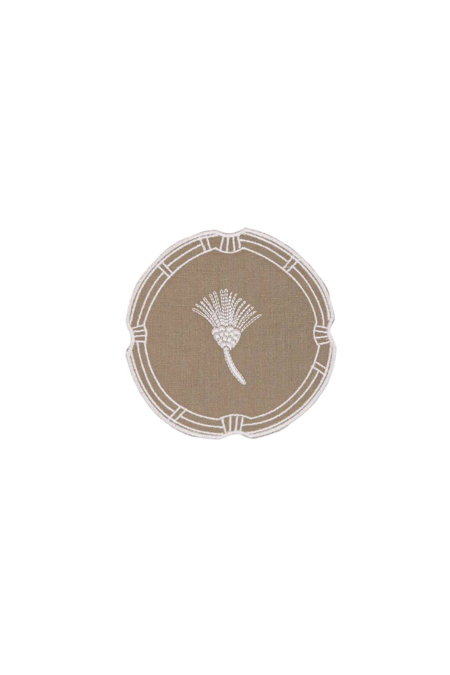 Nilo Linen Coasters in Moss, Set of 6