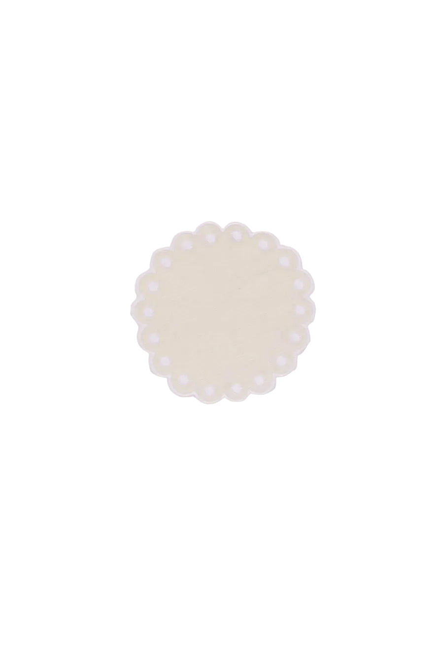 Bodoques Linen Coasters in Beige with White, Set of 6