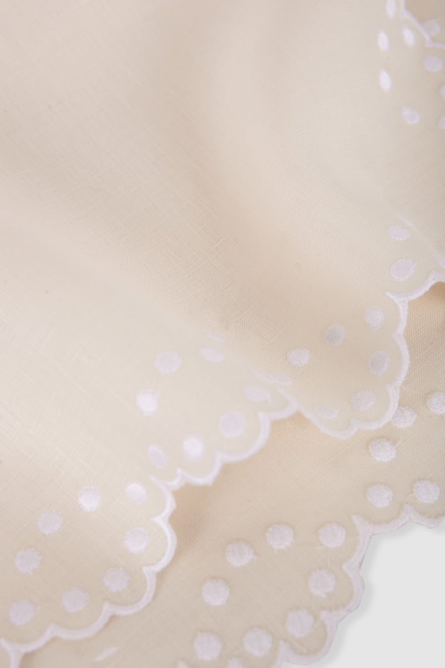 Bodoques Linen Napkin in Beige with White