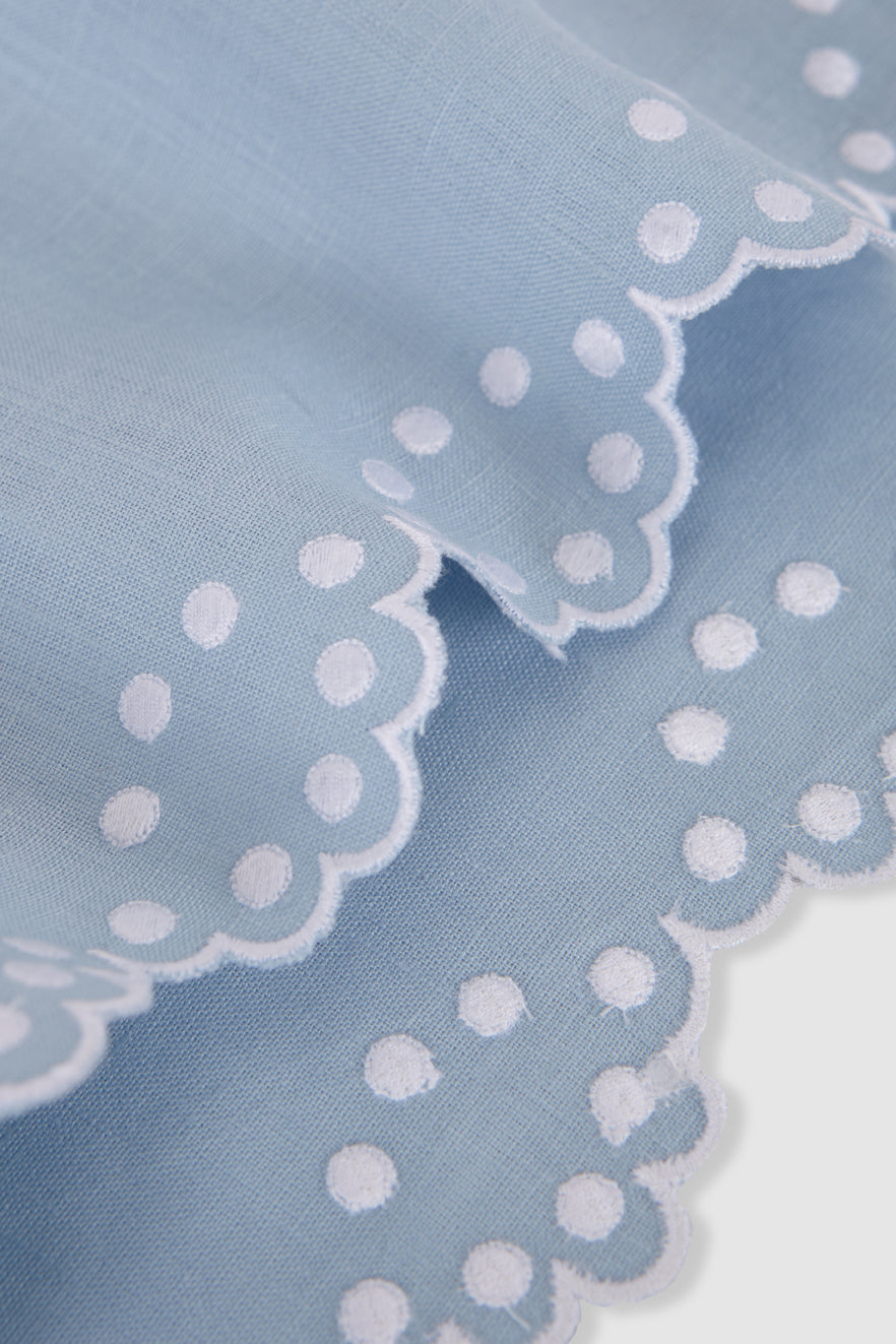 Bodoques Linen Napkin in Blue with White