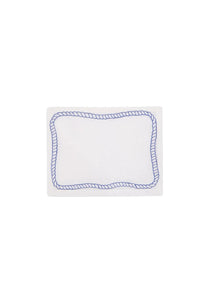 Bowline Cocktail Napkins in White with Navy, Set of 6
