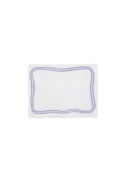 Bowline Cocktail Napkins in White with Navy, Set of 6