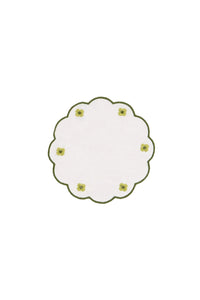 Spring Linen Coasters in Green, Set of 6