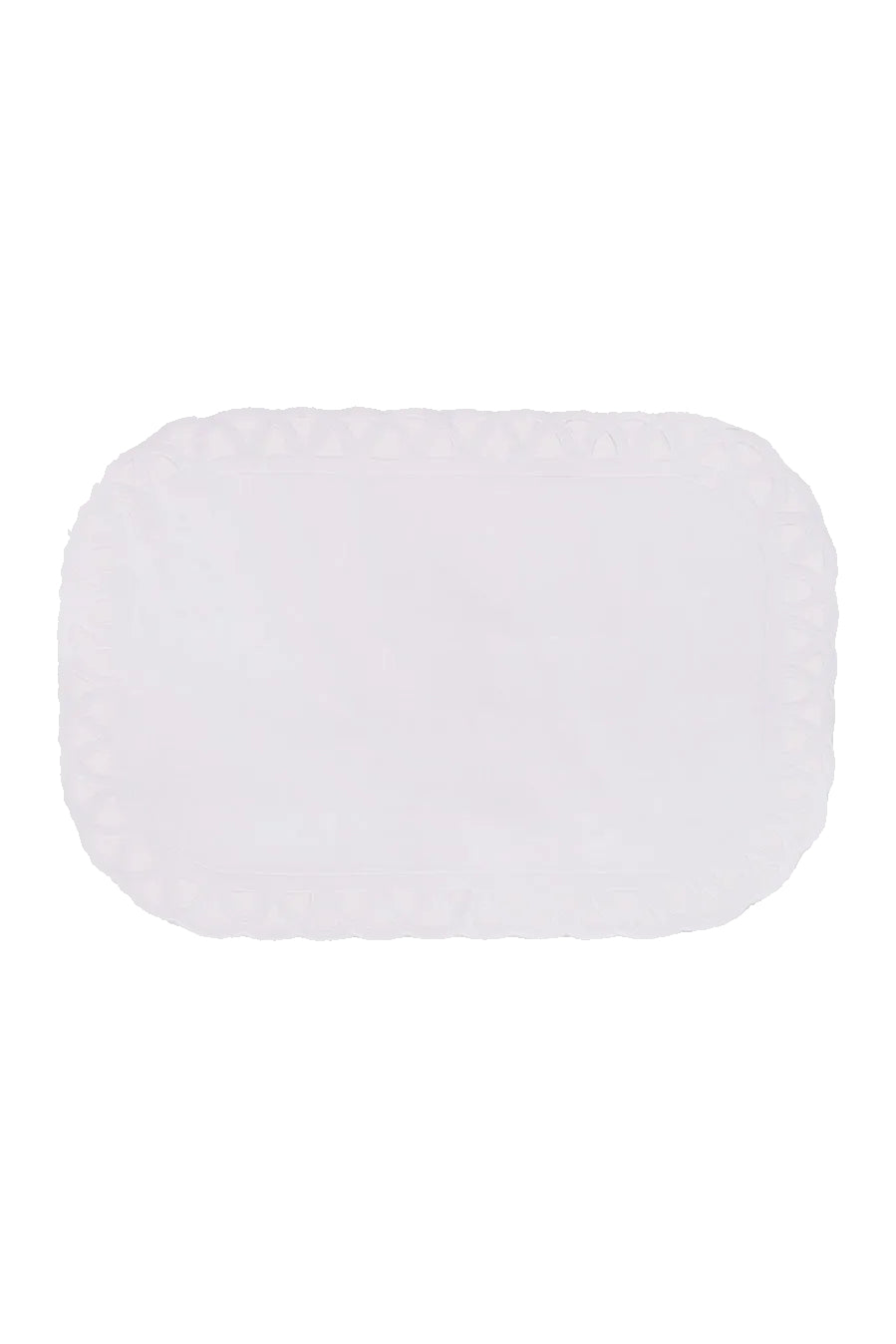 Corfu Linen Placemat with Organdy Appliqué in White