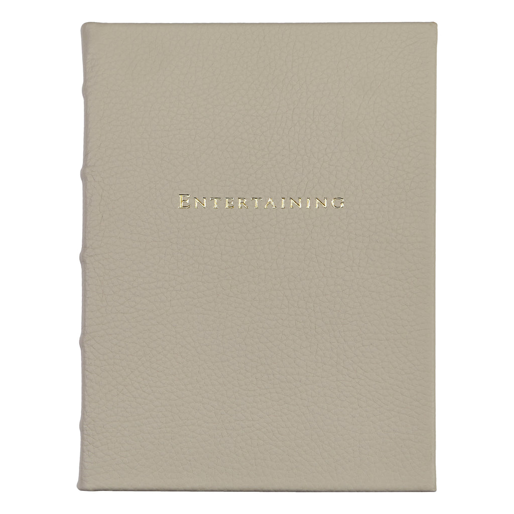 Entertaining Book in Beechwood Pebble Grain Leather