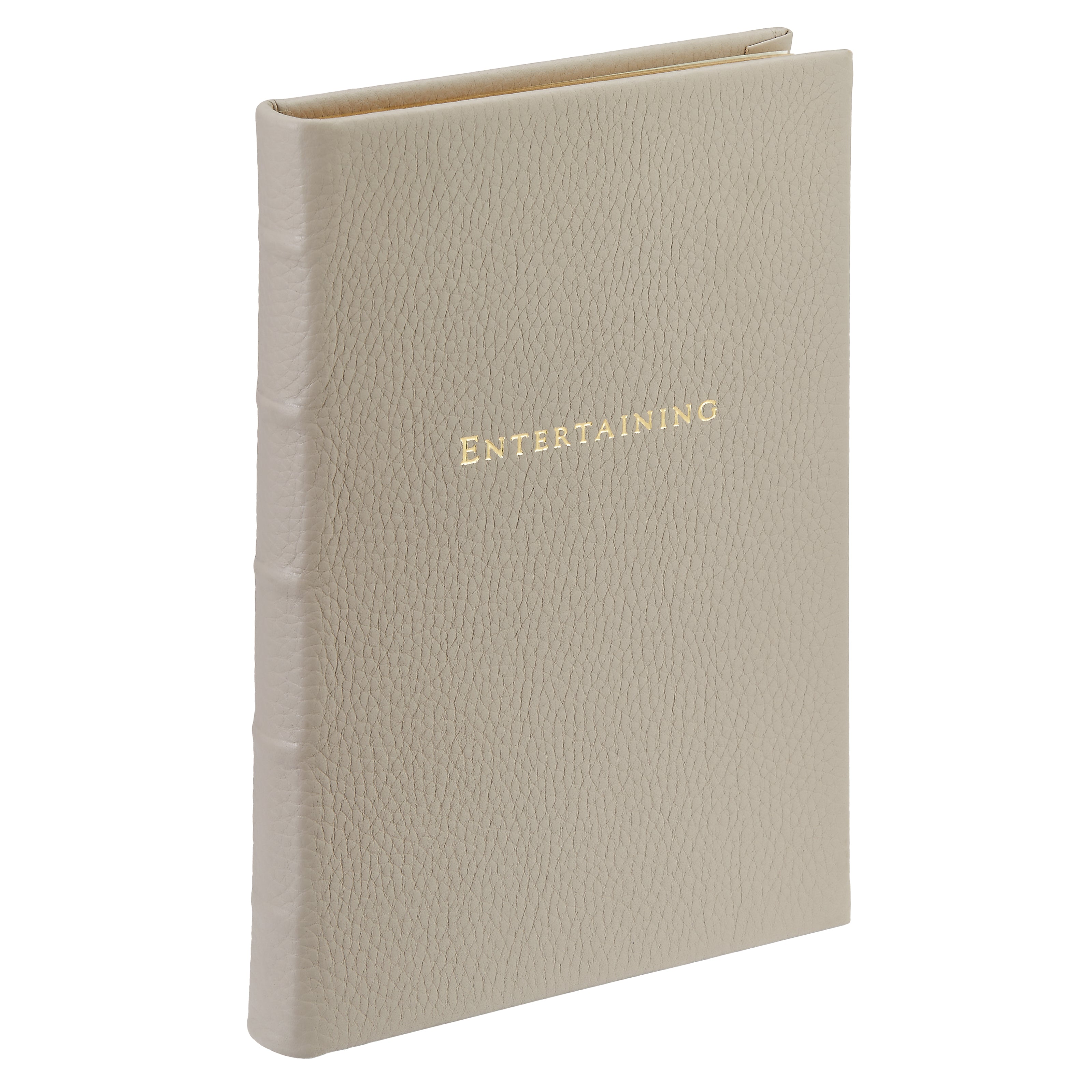 Entertaining Book in Beechwood Pebble Grain Leather