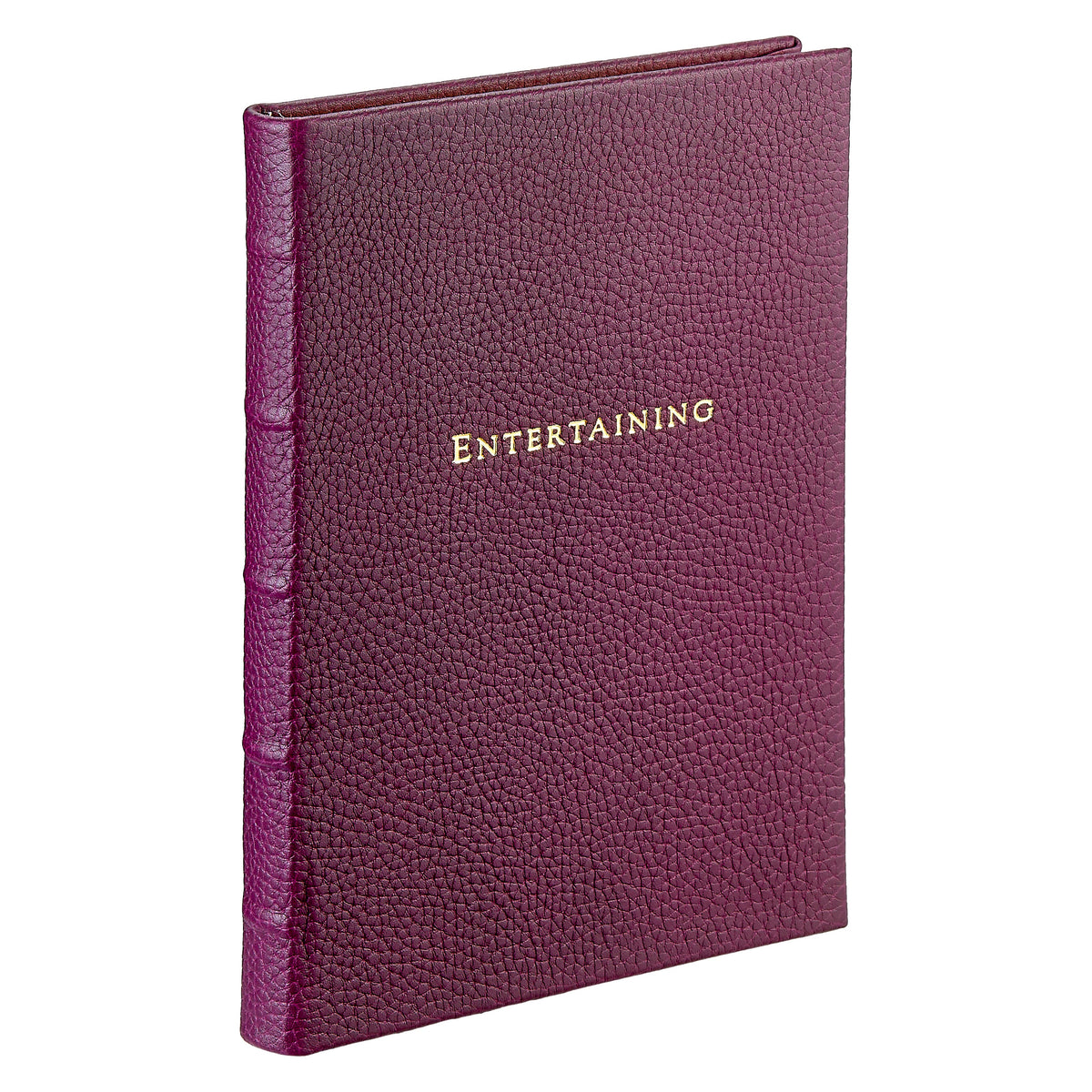 Entertaining Book in Wine Pebble Grain Leather