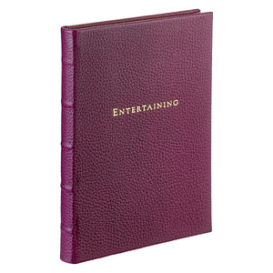 Entertaining Book in Wine Pebble Grain Leather