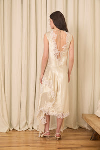 Evie Dress in Lurex with Mohair Lace Trim