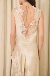 Evie Dress in Lurex with Mohair Lace Trim