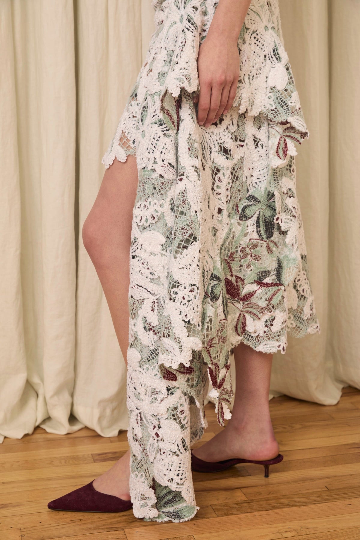 Evie Dress in Chenille & Mohair Lace
