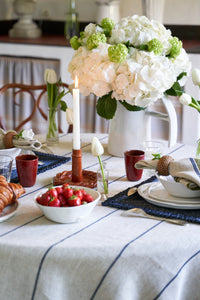 Eze 60x60 Tablecloth in Ivory & Blue