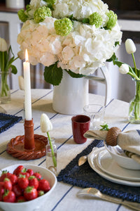 Eze 60x60 Tablecloth in Ivory & Blue