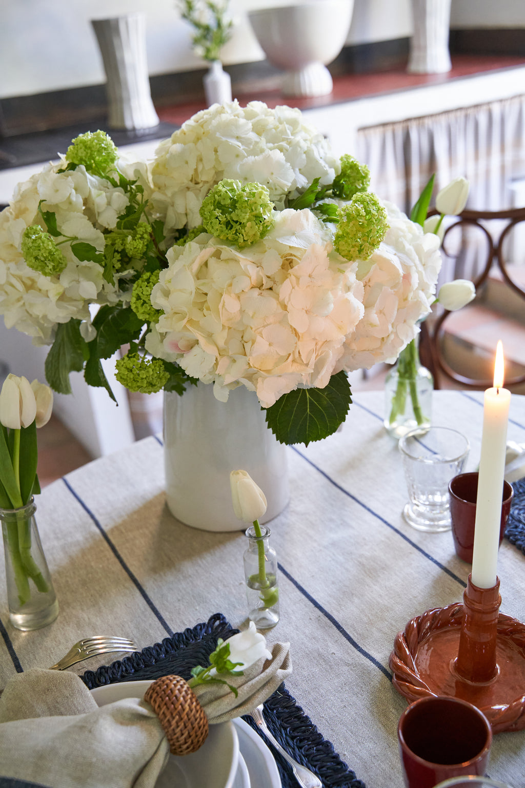 Eze 60x90 Tablecloth in Ivory & Blue