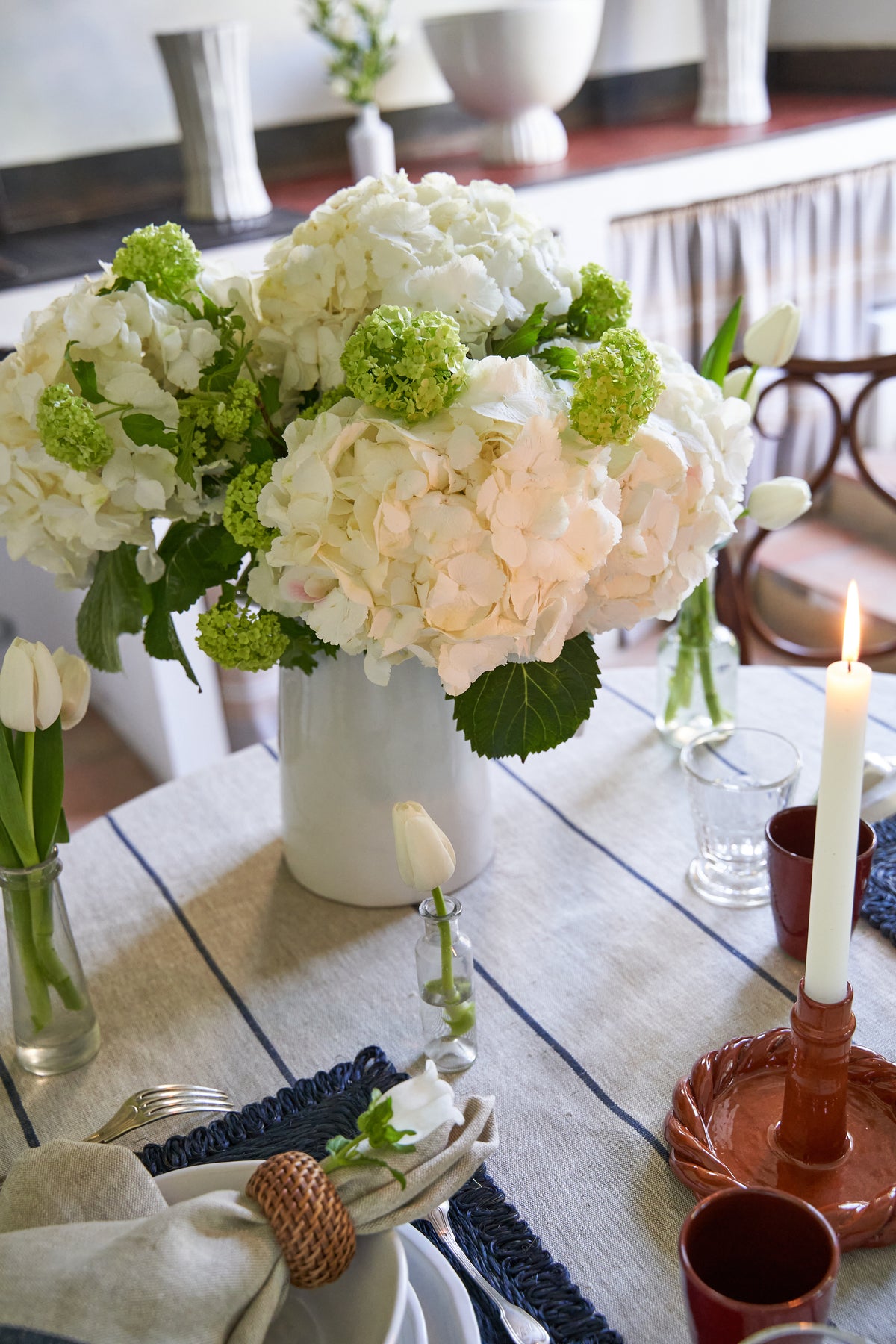 Eze 60x90 Tablecloth in Ivory & Blue