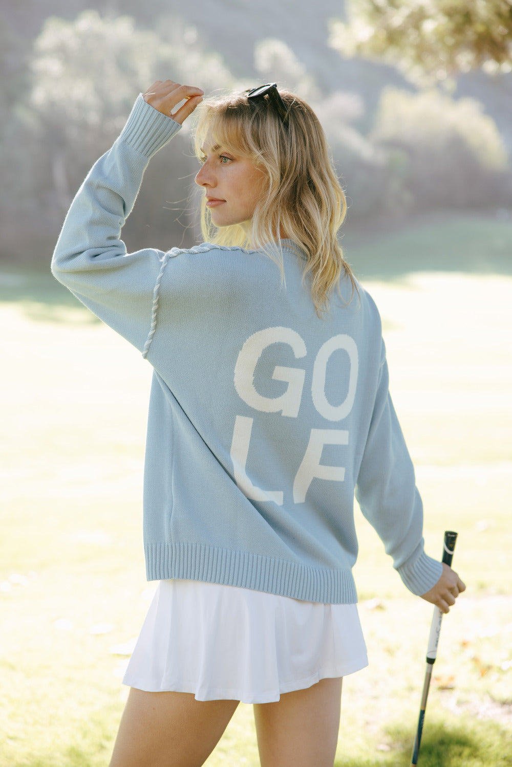 Riley Crew - Golf Stacked in Light Blue