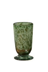 Marble Footed Glassware in Olive, Set of 4