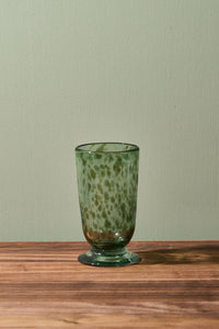 Marble Footed Glassware in Olive, Set of 4