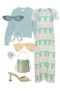 Valerie Dress in Pink Trellis