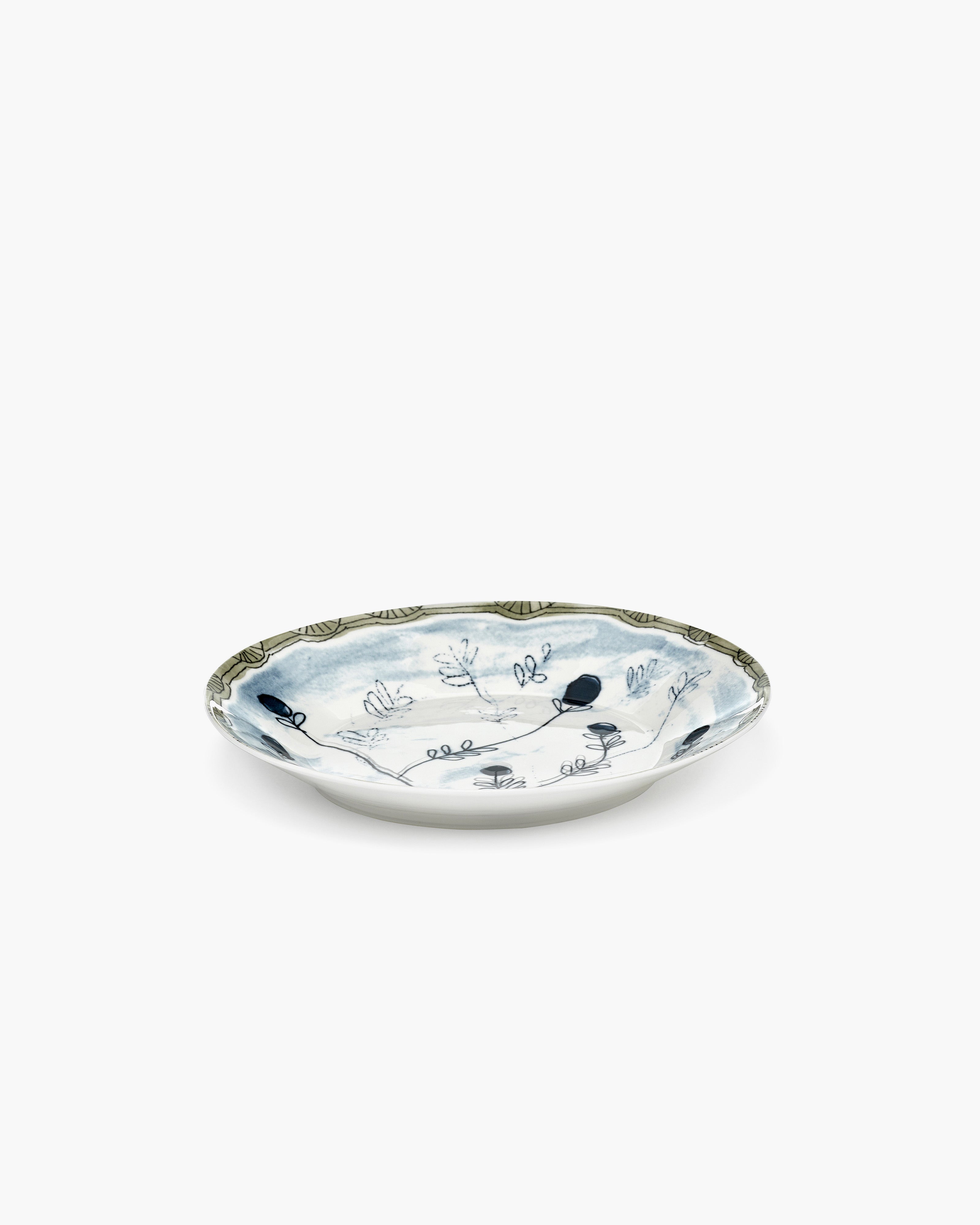 Deep Plate Mirtillo Tea Midnight Flowers