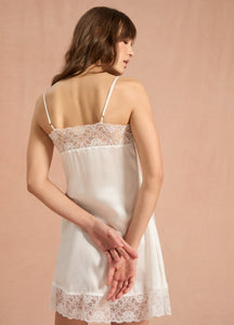 Elizabeth Silk Slip Dress in Ivory